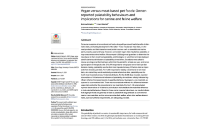 Article: pet food palatability