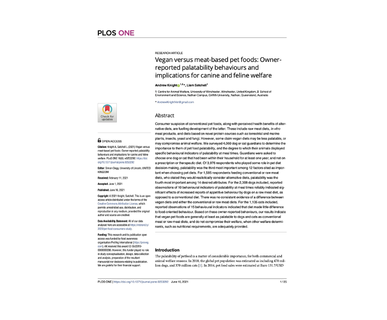 Article: pet food palatability