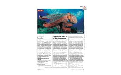 Letter: octopus farming