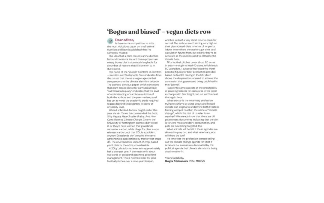 Letter: Vet Times